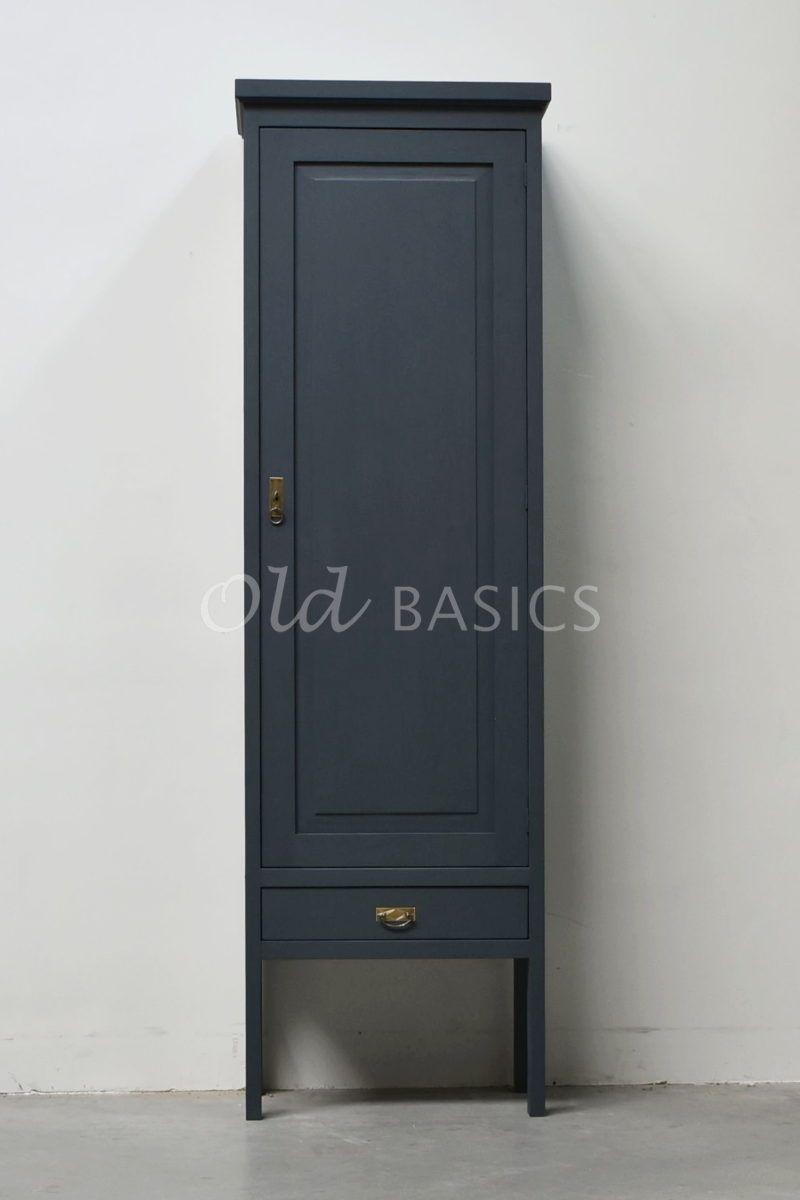 Detail van Smalle Kast Vertou, 1 deuren, RAL7016, grijs, materiaal hout